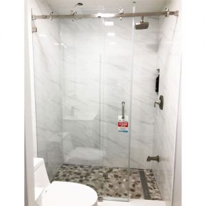 Serenity System – 59W x 72H Frameless Sliding Shower Door – Clear Glass