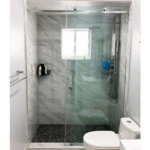 Serenity System – 59W x 80H Frameless Sliding Shower Door – Clear Glass