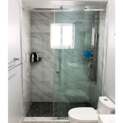 Serenity System – 59W x 80H Frameless Sliding Shower Door – Clear Glass
