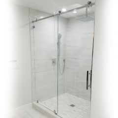 Serenity System – 59W x 84H Frameless Sliding Shower Door – Clear Glass