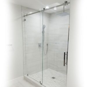Serenity System – 59W x 84H Frameless Sliding Shower Door – Clear Glass