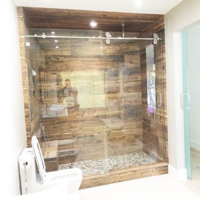 Roller System – 59W x 76H Frameless Sliding Shower Door – Low iron Ultra-Clear Glass