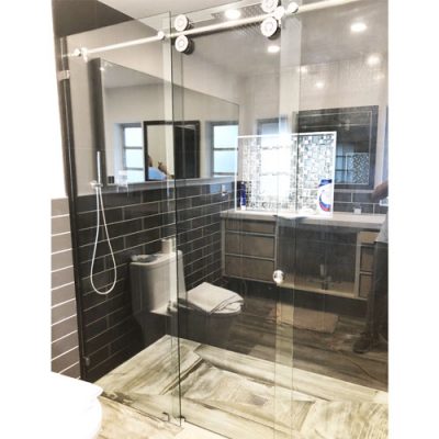 Roller System – 59W x 72H Frameless Sliding Shower Door – Low iron Ultra-Clear Glass