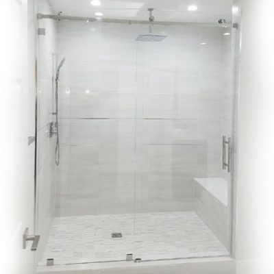Serenity System – 59W x 84H Frameless Sliding Shower Door – Low iron Ultra-Clear Glass